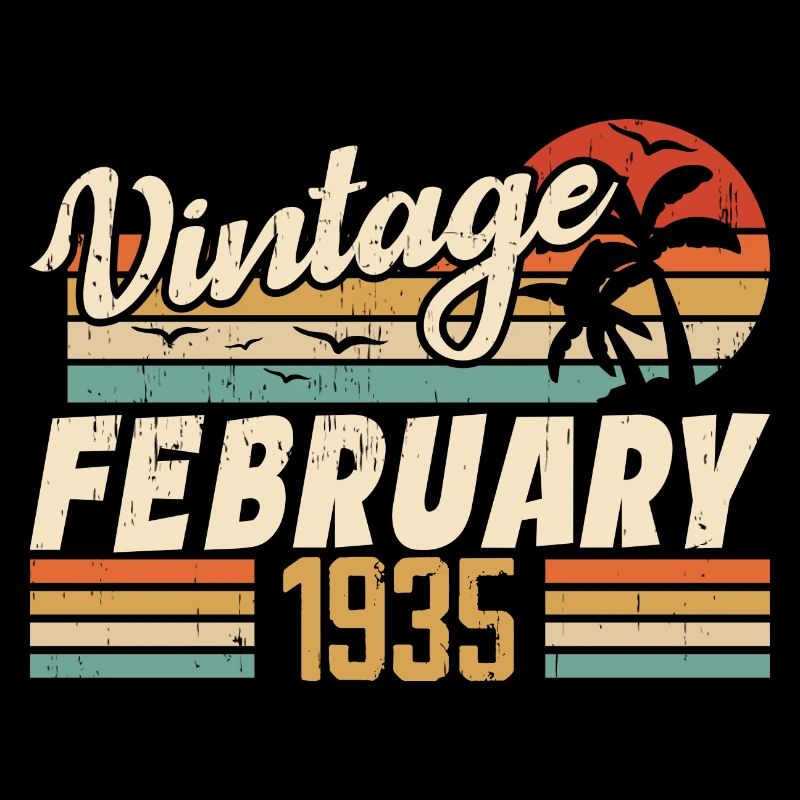 Millésime Né Février 1935 Cadeau 89e Anniversaire