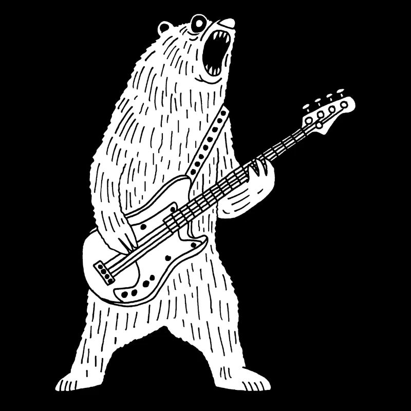 Ours blanc guitariste