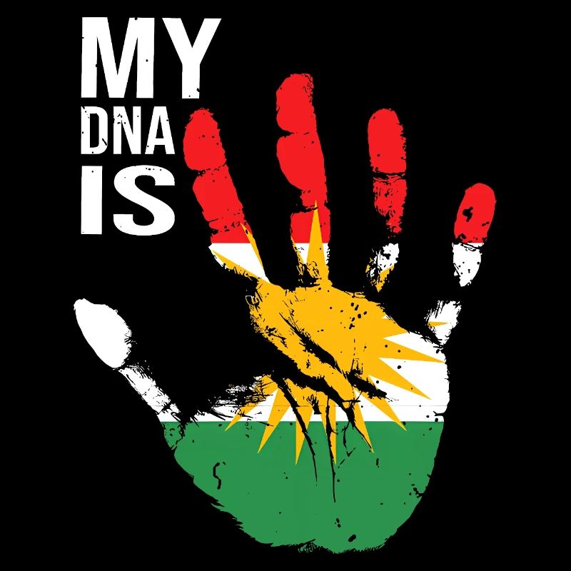 Kurdes du Kurdistan Conception à la main avec drapeau