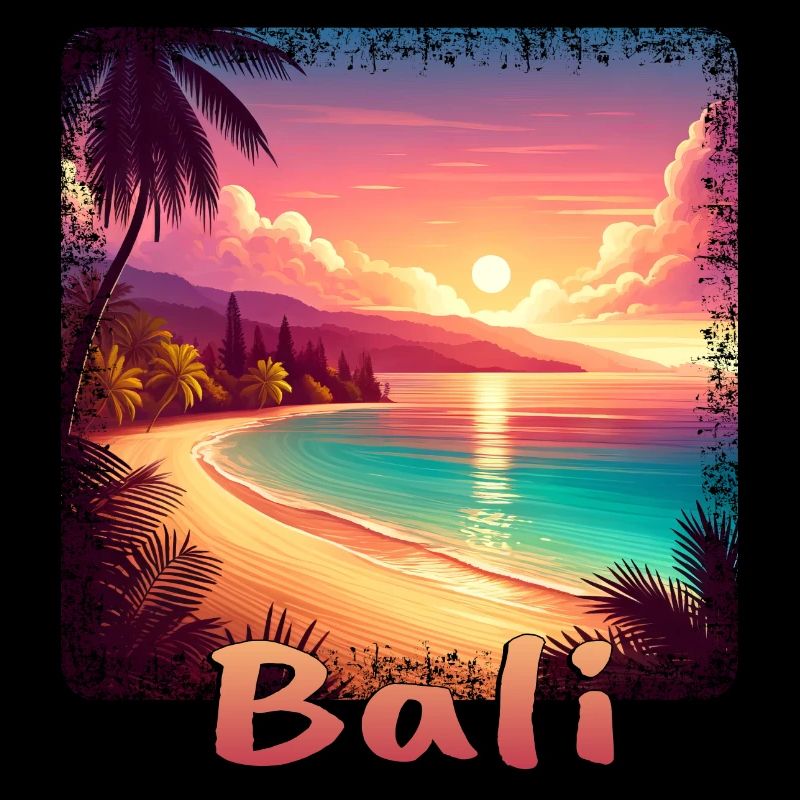 Bali Indonesia Sunset Beach Orange