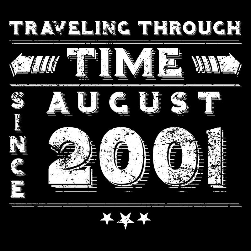Vintage Zeitreise Geburtstags Design August 2001