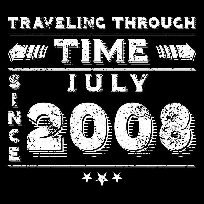Vintage Zeitreise Geburtstags Design Juli 2008