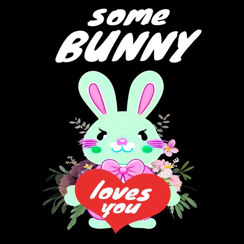 cute easter bunny in love