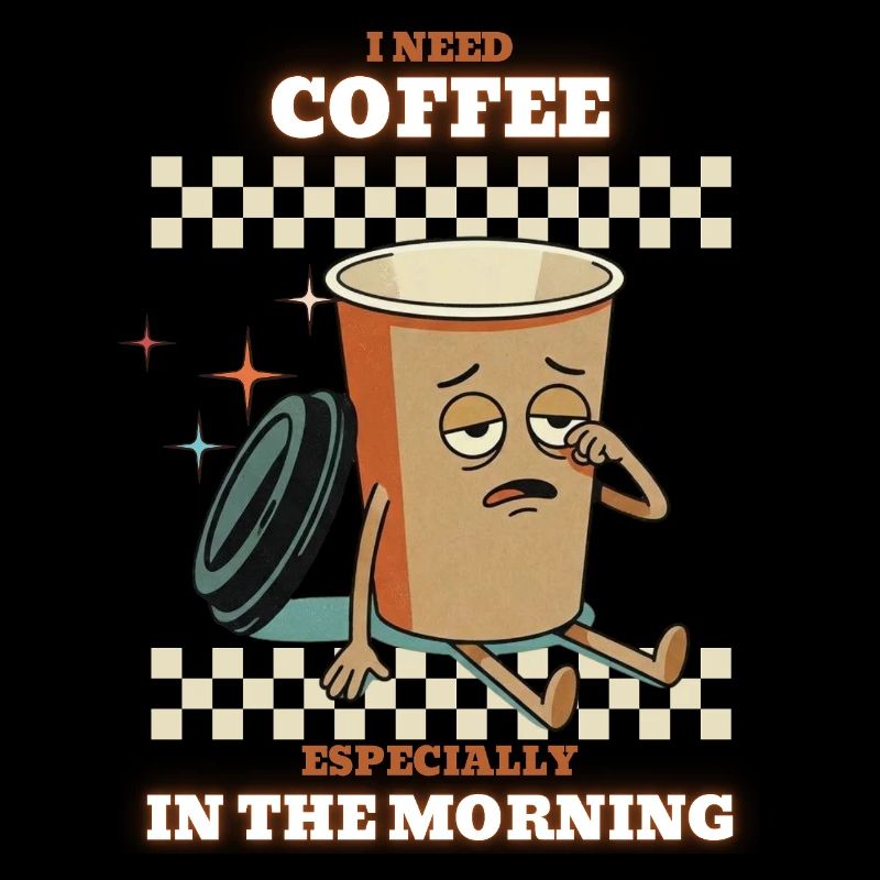 Morgenkaffeetasse müde