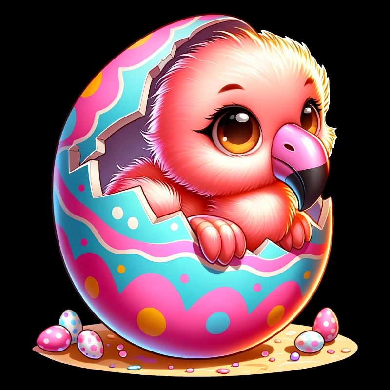 Un poussin mignon éclot de l’œuf de Pâques