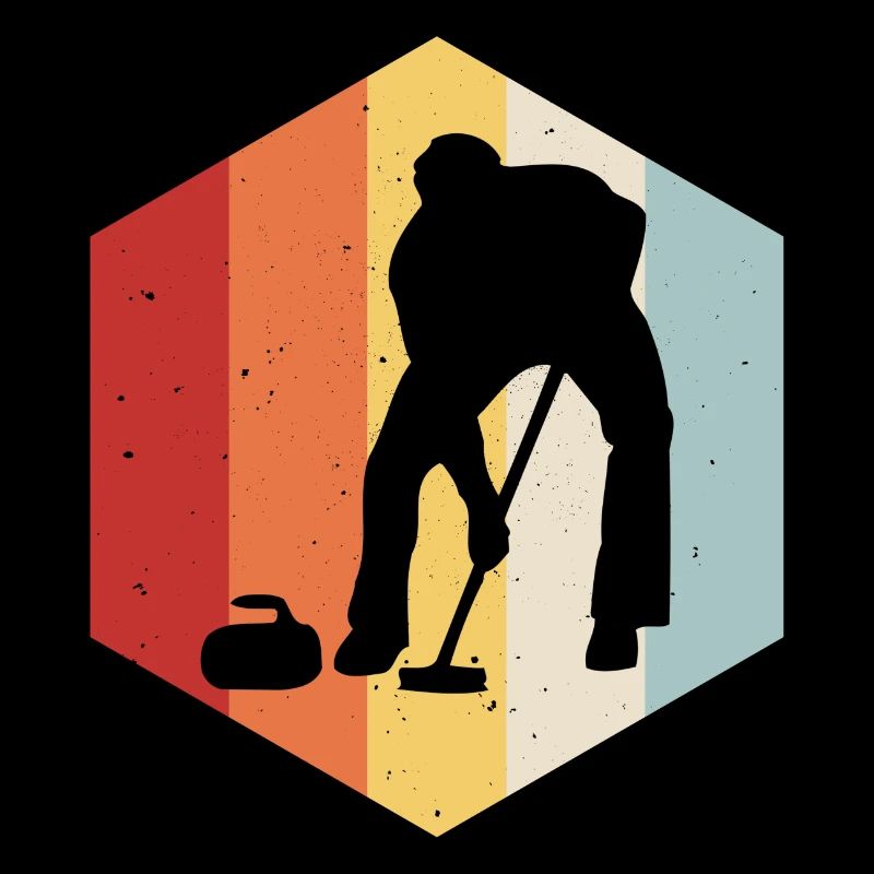 Eis Curling Curler Eisstockschießen Retro Geschenk