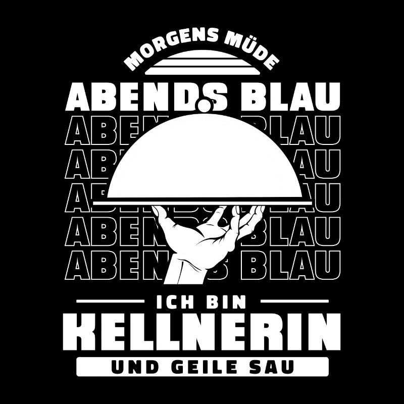 Kellner Kellnerin Morgens Müde Abends Blau