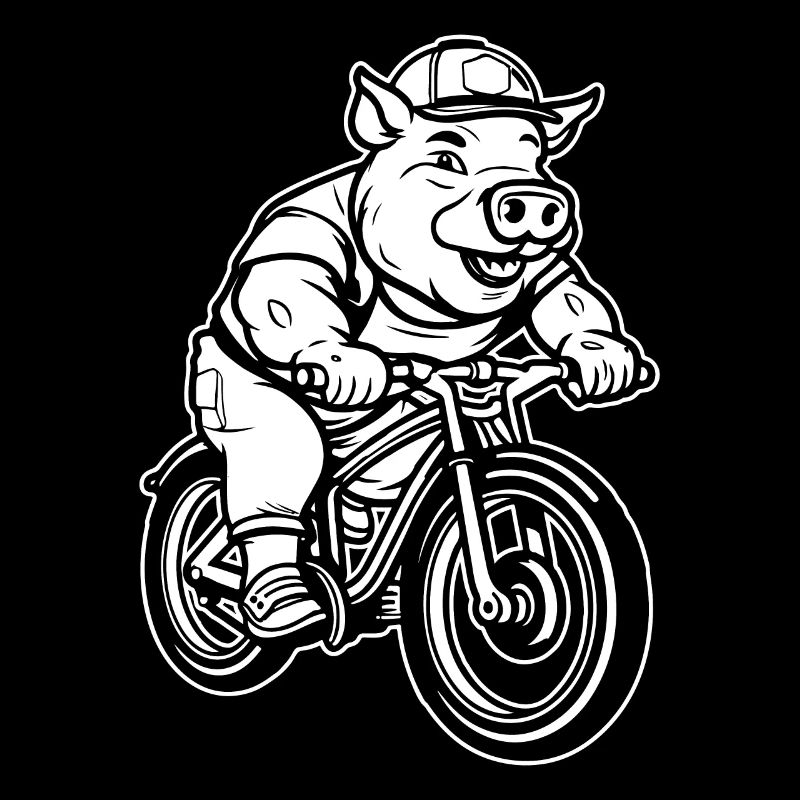 Cochon Éleveur De Cochon Cyclisme