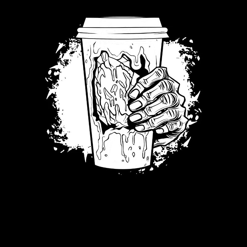 Kaffee Cafe Halloween Zombie Hand