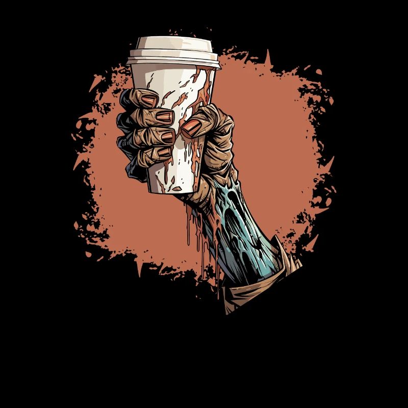 Kaffee Cafe Halloween Zombie Hand
