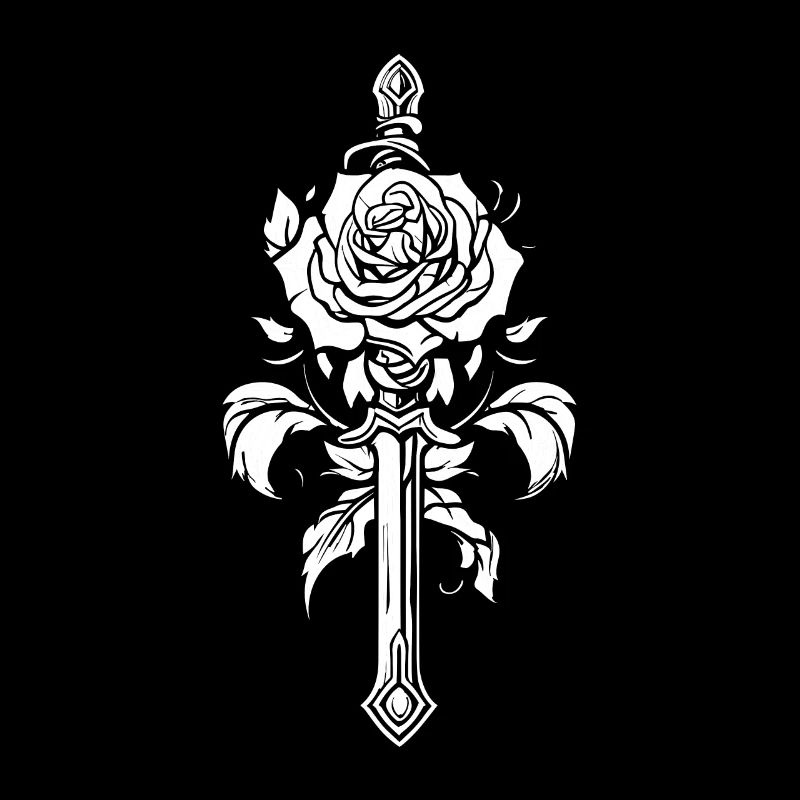 Épée Goth Rose rouge