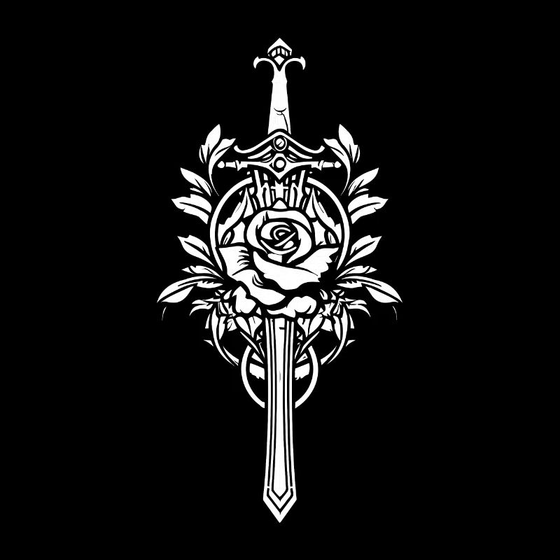 Épée Goth Rose rouge