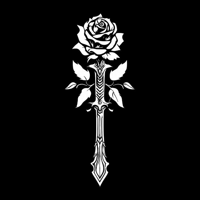 Épée Goth Rose rouge