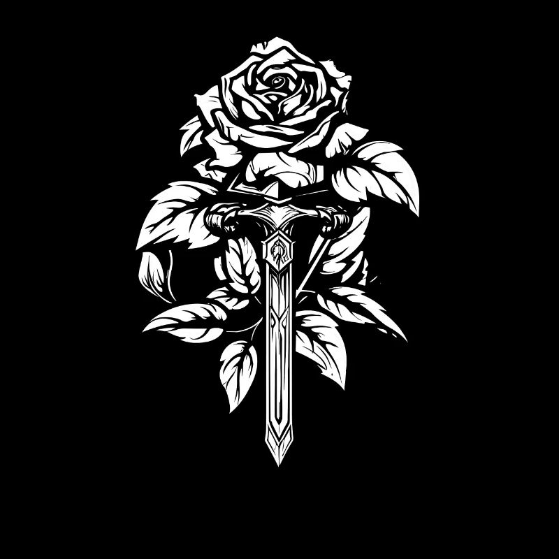 Épée Goth Rose rouge