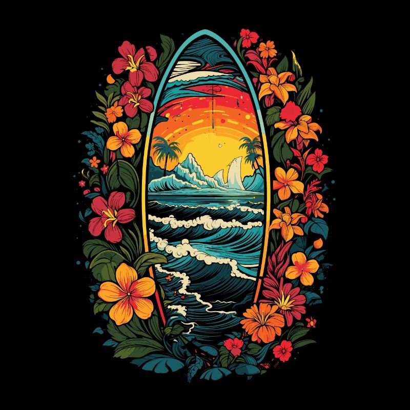 Surfer Surf Fleurs
