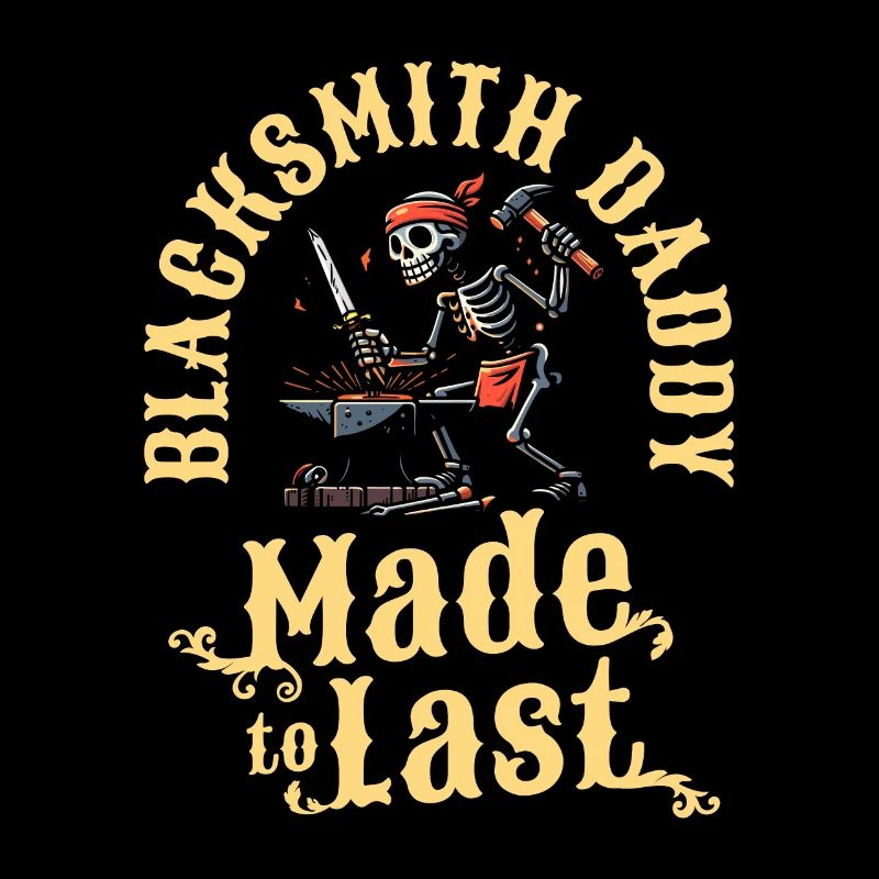 Blacksmith Metalworker Skeleton Fathers Day Dad