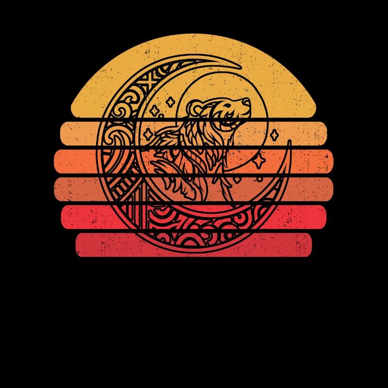 Bear Brown Bear Tribal Moon Phases