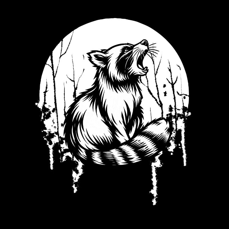 Raccoon Moon Howling
