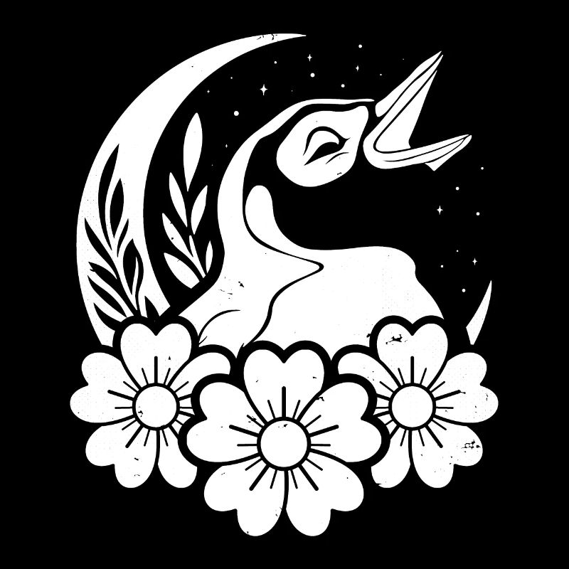Pingouin Fleurs sauvages Lune florale