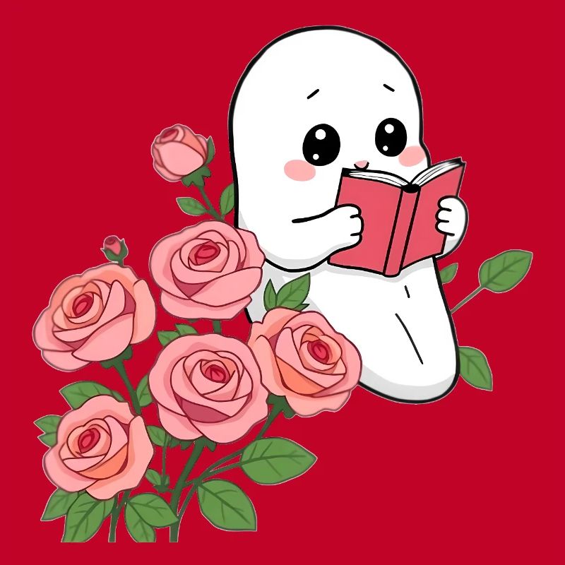 Gespenst liest ein Buch