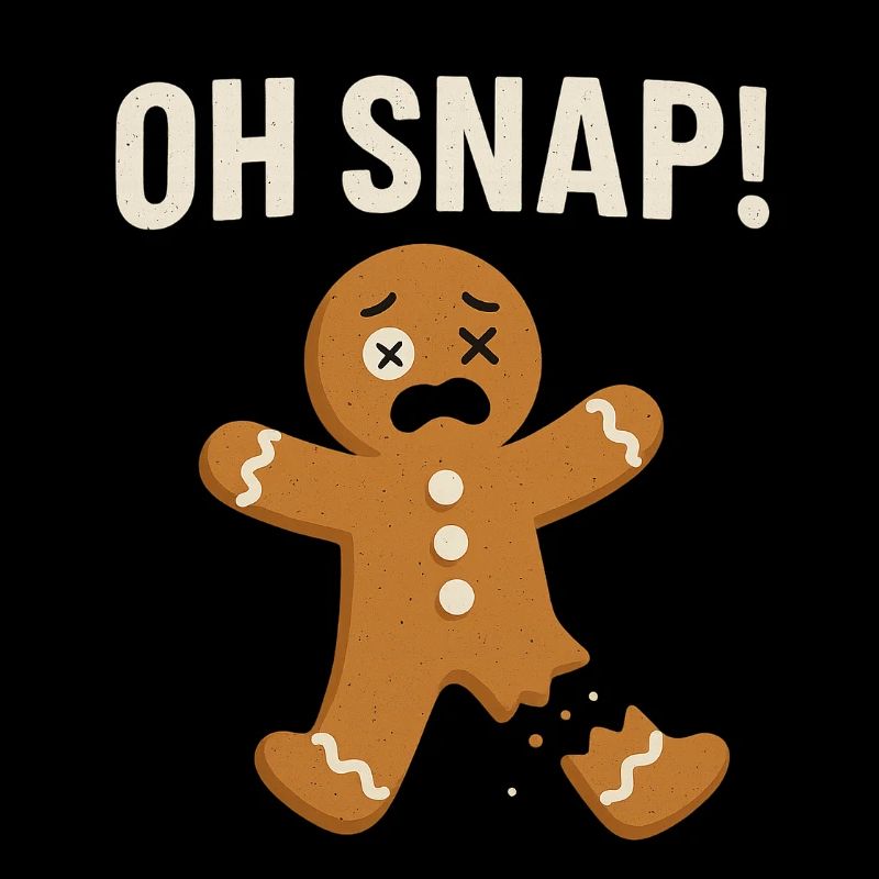 Gingerbread Man with Shocked Expression (Oh Snap)