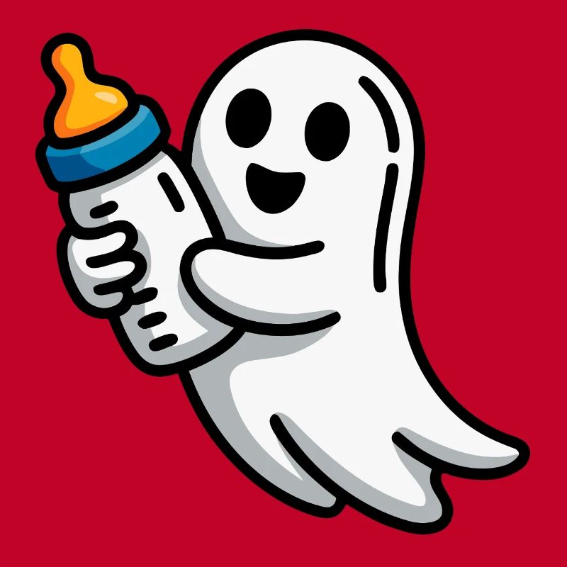 Ghost with pacifier illustration
