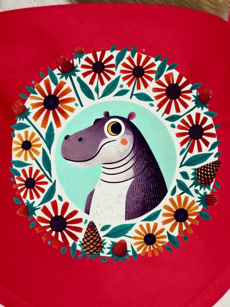 Dino in Floral Circle