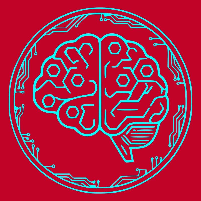 Cyber Brain AI Tech Circuit Vector