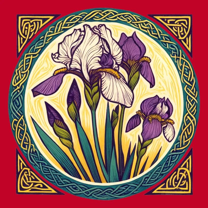 Intricate Irish Iris Celtic Artwork