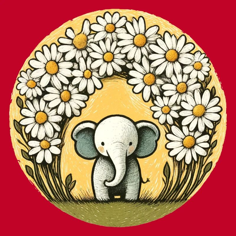 Elephant in Daisy Ring