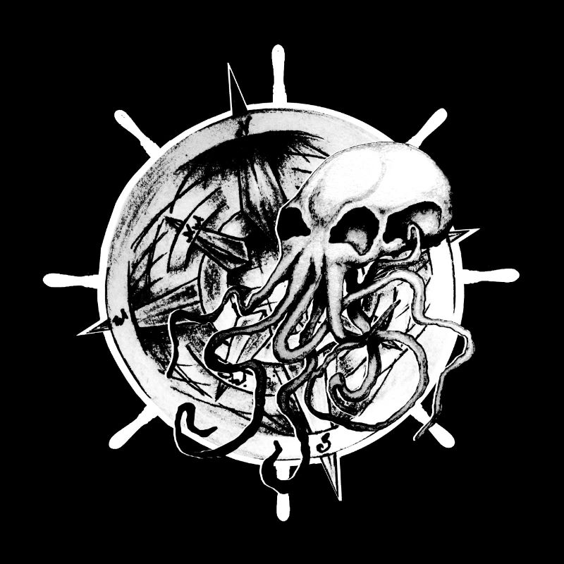 Conception de tatouage de crâne de pieuvre