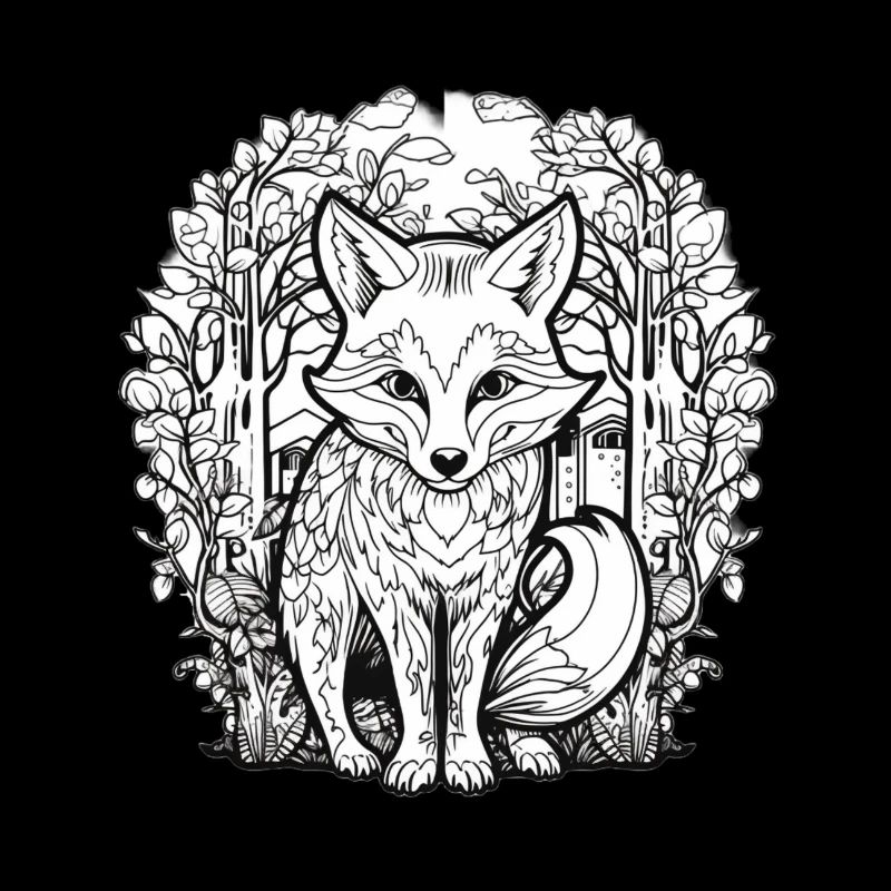 Forest Love Fox Illustration
