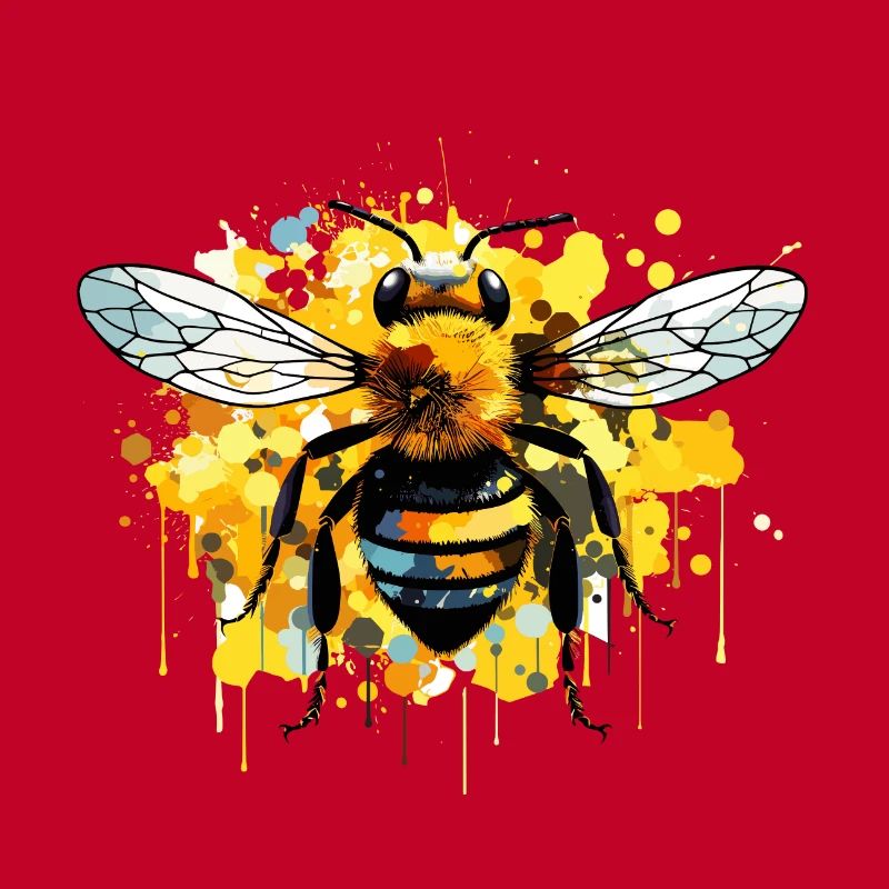 Bee Paint Splash Drop Beekeeper Paint Blobs