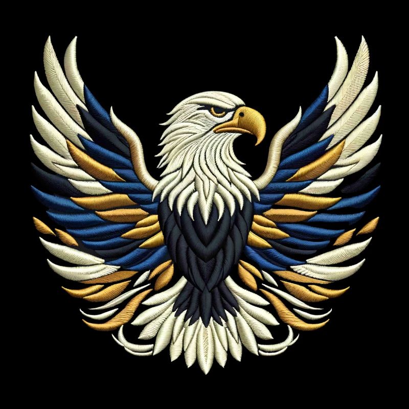 Style de broderie aigle majesté doré