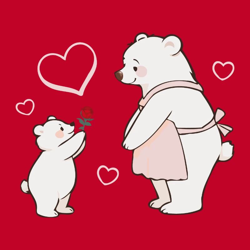 Mutter und Kind Bären Muttertag Herzen