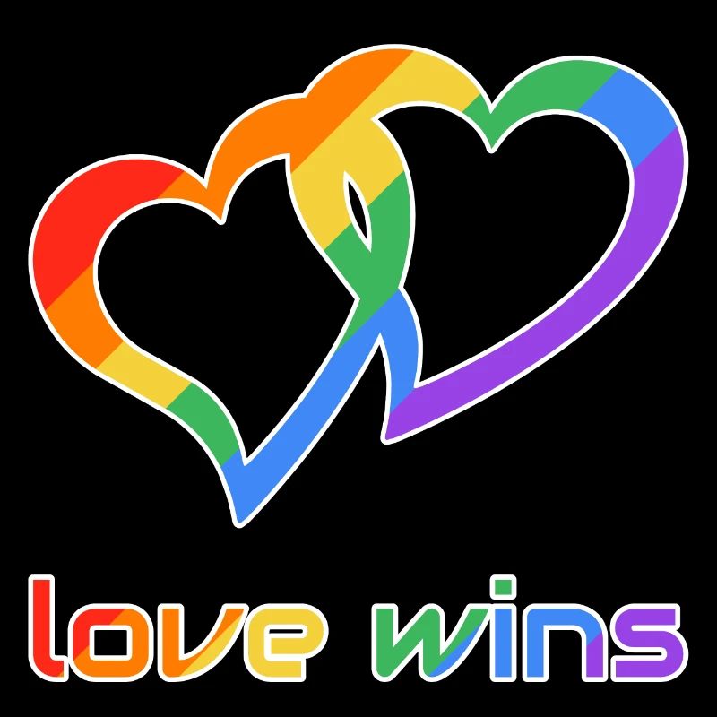Rainbow Hearts Love Wins