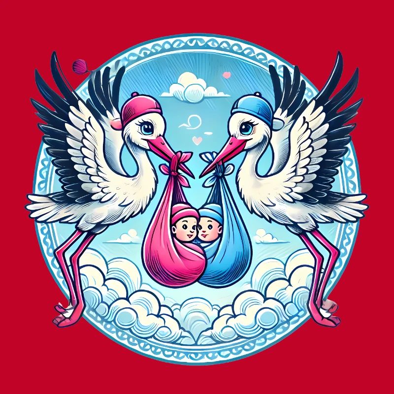 Rosa oder Blauer Storch Baby Bundle Design