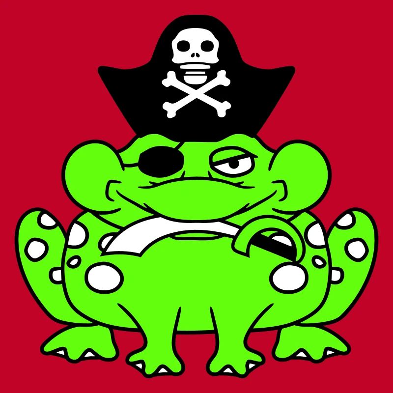Frog Captain Cap Toad Funny Comic Cartoon