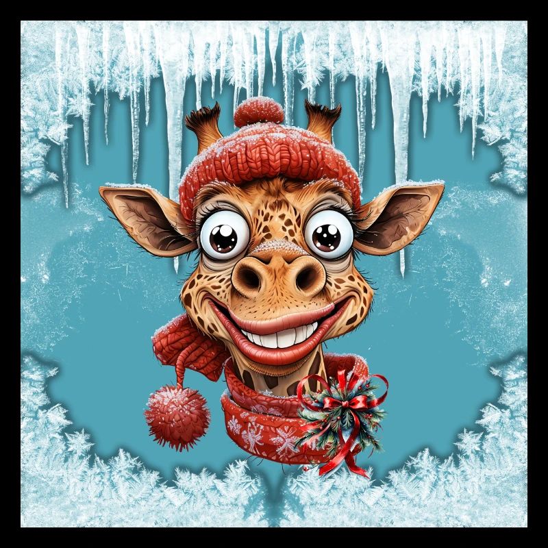 Winter magic with a cute giraffe