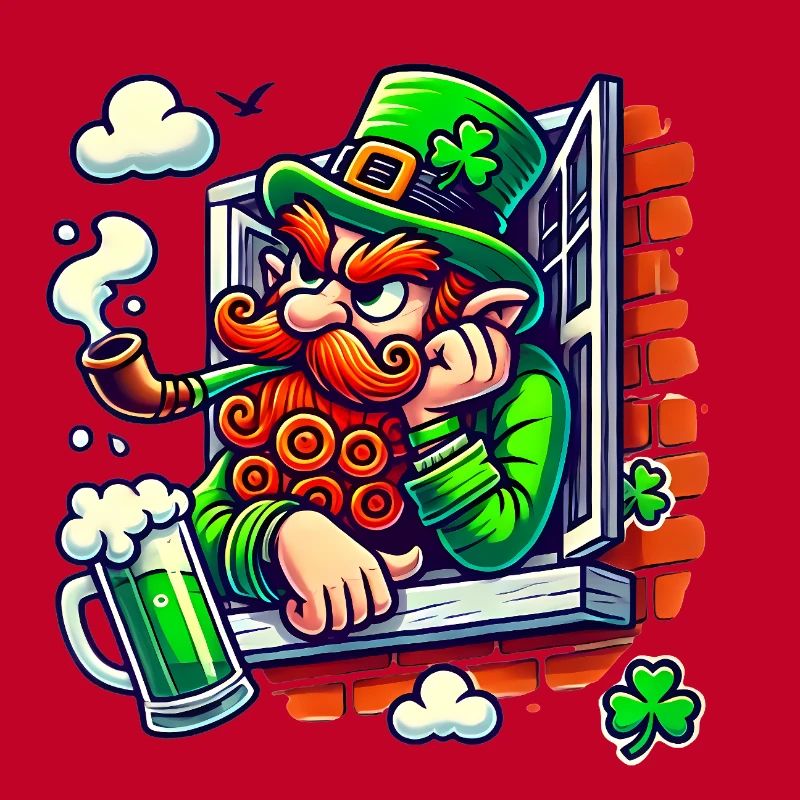 Grumpy Leprechaun Window Sticker