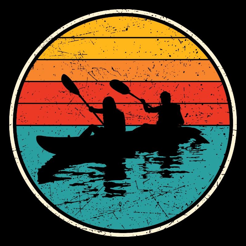 Sunset Kayak Duo Circle