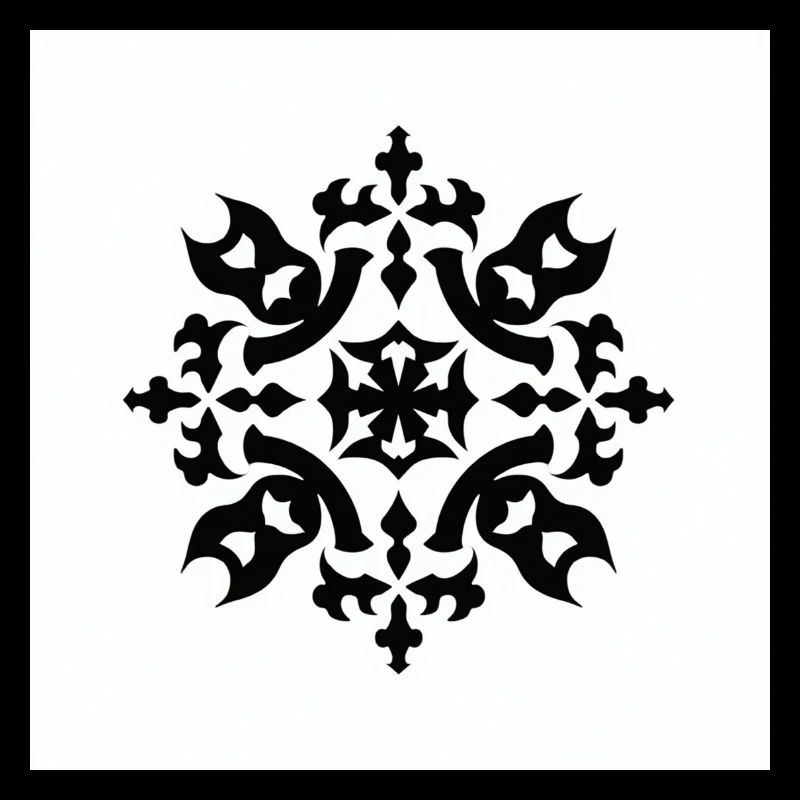 Intricate Black Snowflake Pattern