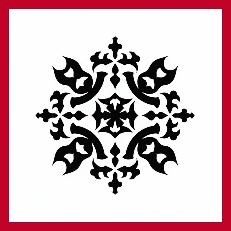Intricate Black Snowflake Pattern