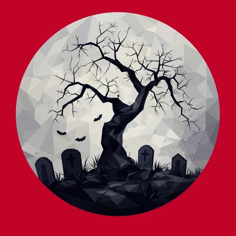 Dark Ghost Trees with Cemetery