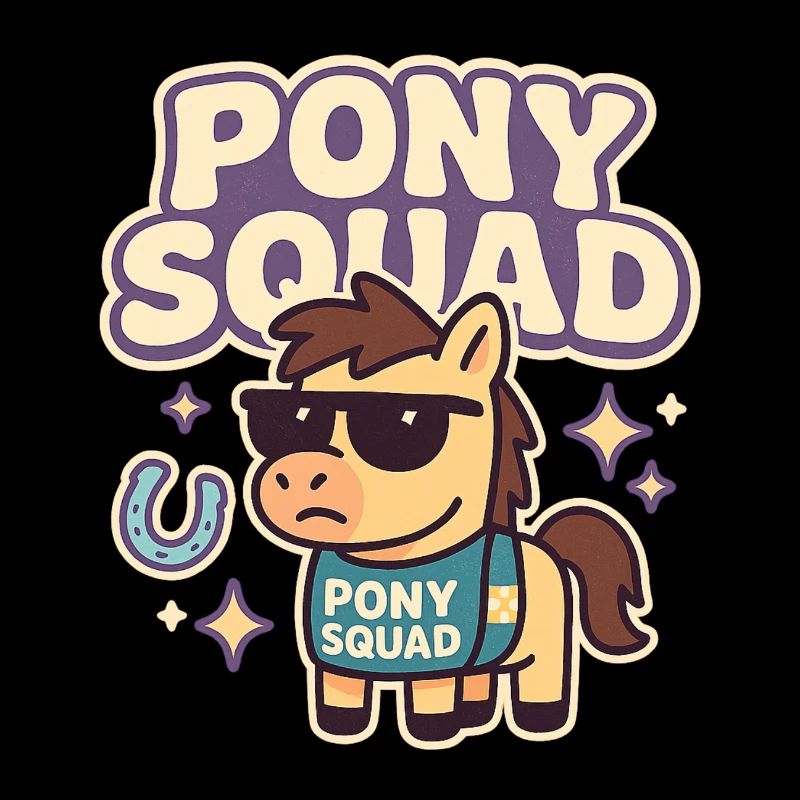 Conception de dessin animé Pony Squad