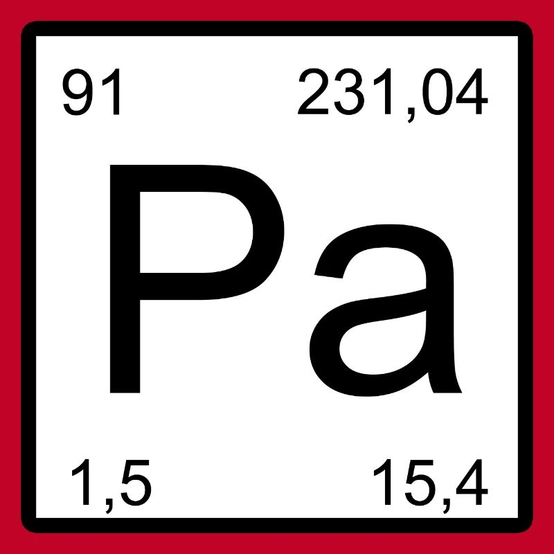 Typographie des éléments Protactinium Pa