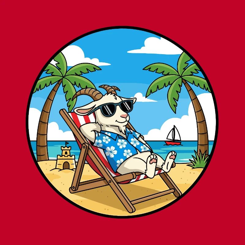 Cool Goat Beach Vacation Summer Vibes