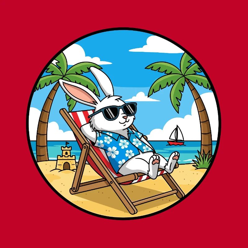 Cool Rabbit Beach Vacation Summer Vibes