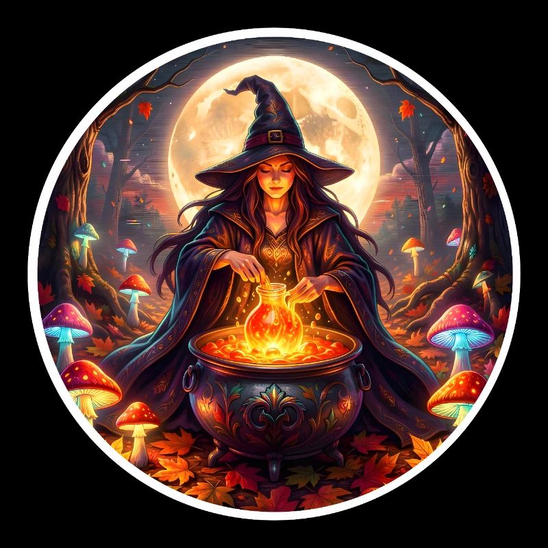 Moonlit Witch Cauldron Magic