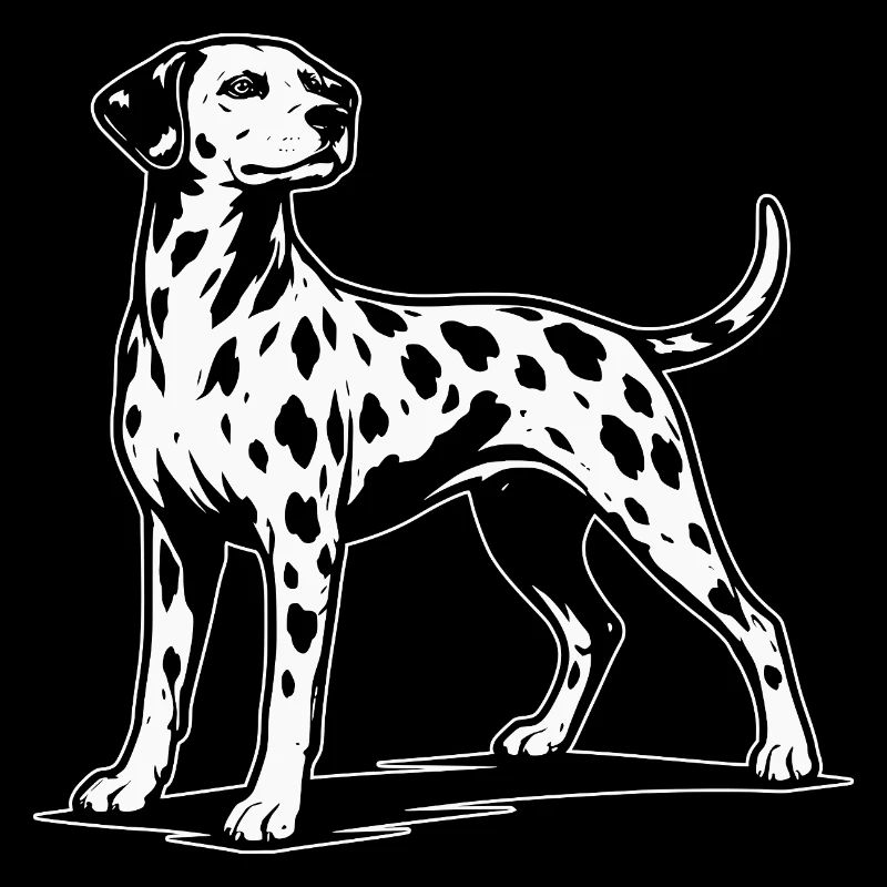 Dalmatian silhouette black and white